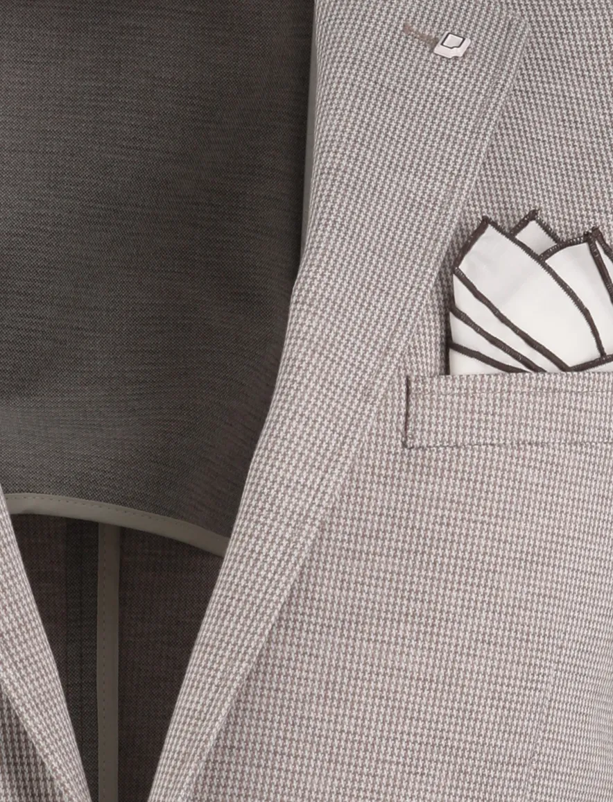 Born with Appetite colbert beige geprint slim fit