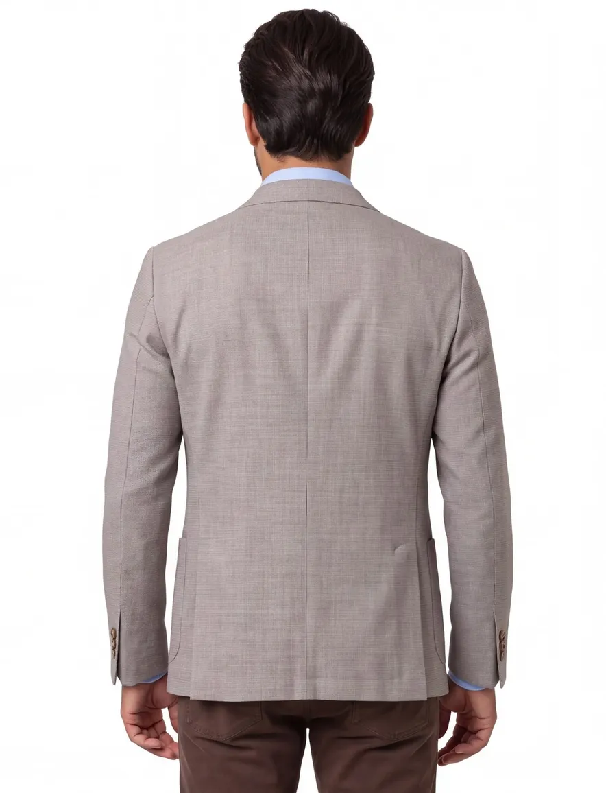 Beige geprint colbert Born with Appetite met pochet