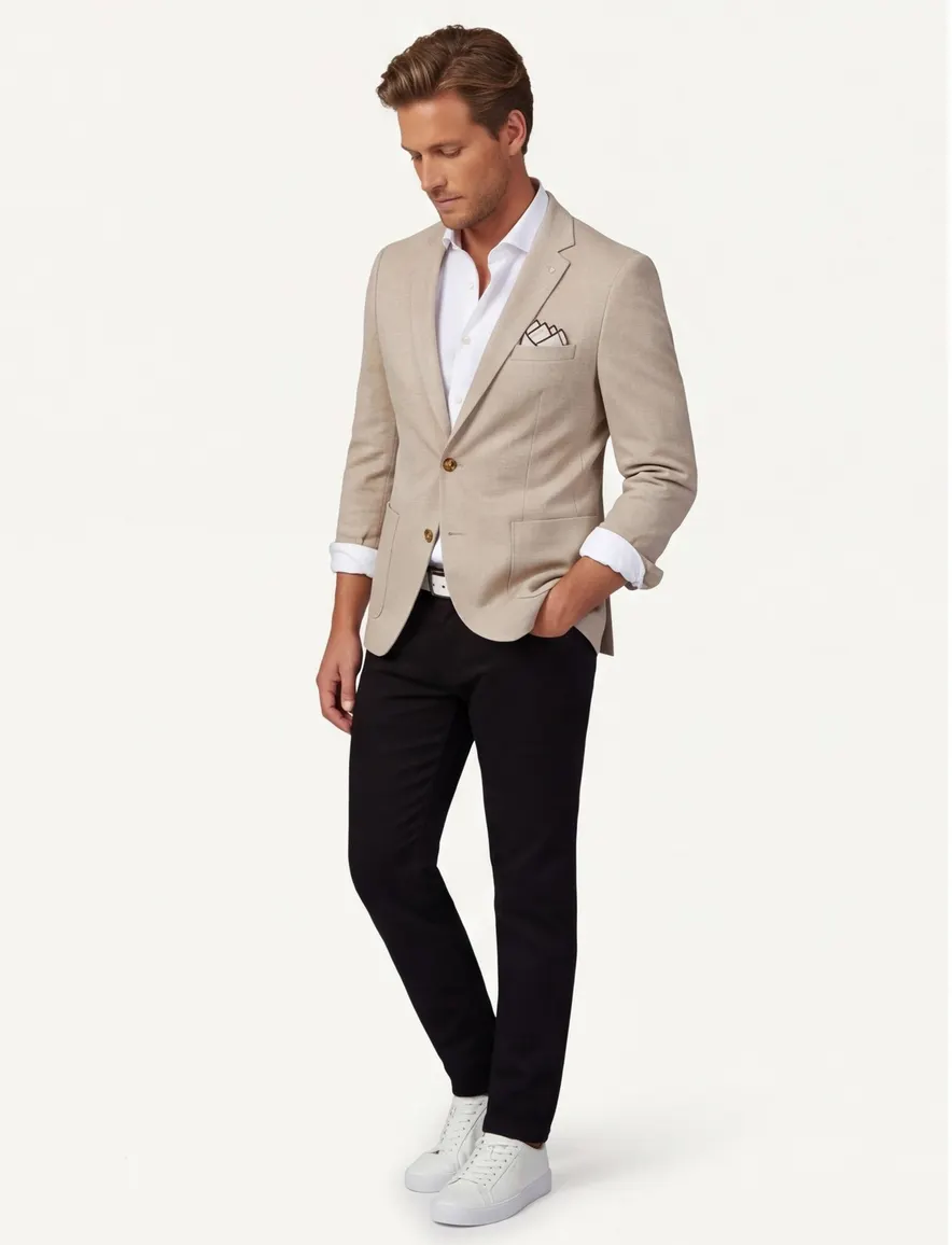 Colbert Born with Appetite beige slim fit polyester