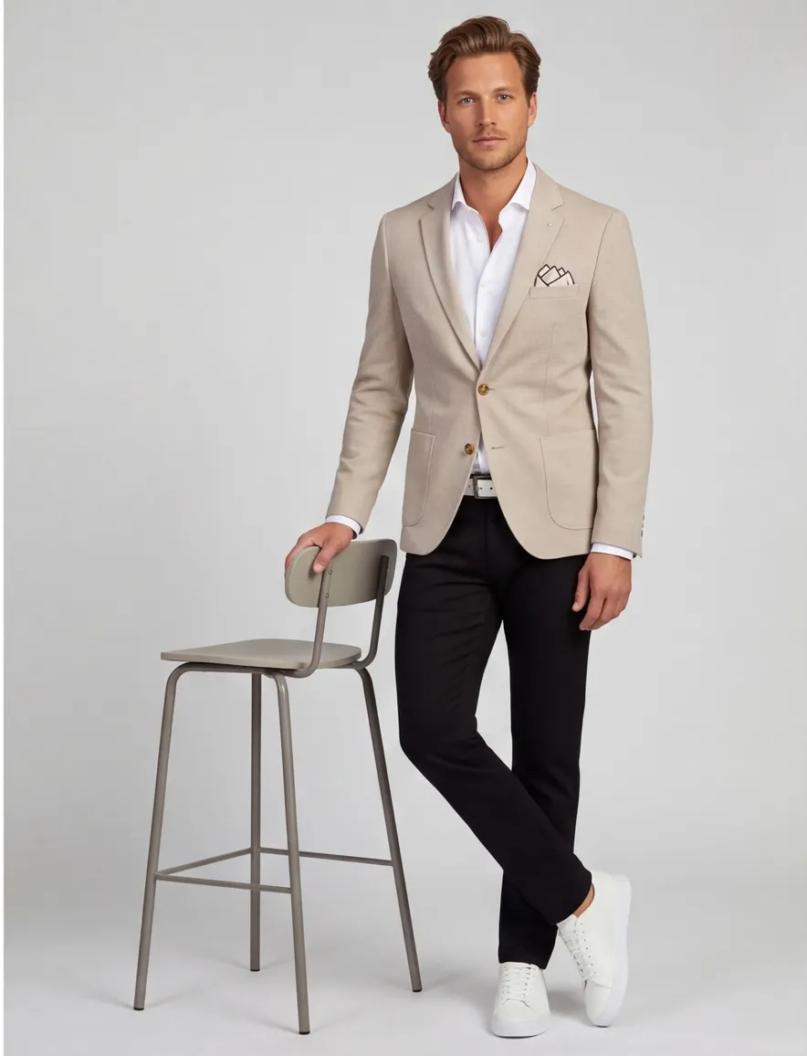 Colbert Born with Appetite beige slim fit polyester