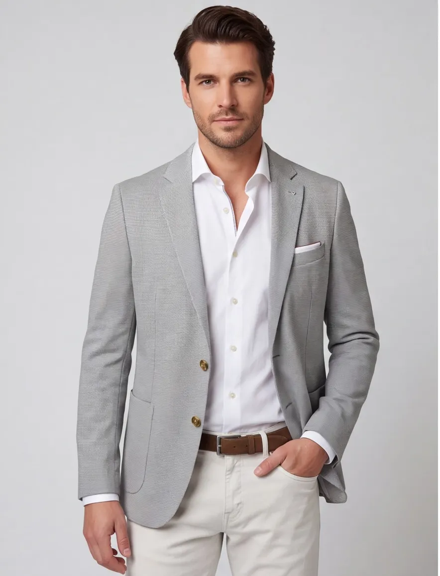 Colbert Born with Appetite lichtgrijs slim fit polyester