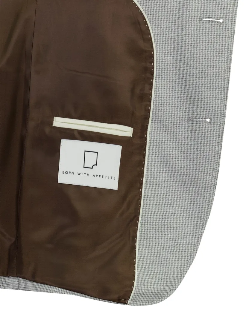 Polyester colbert met voering Born with Appetite grijs slim fit