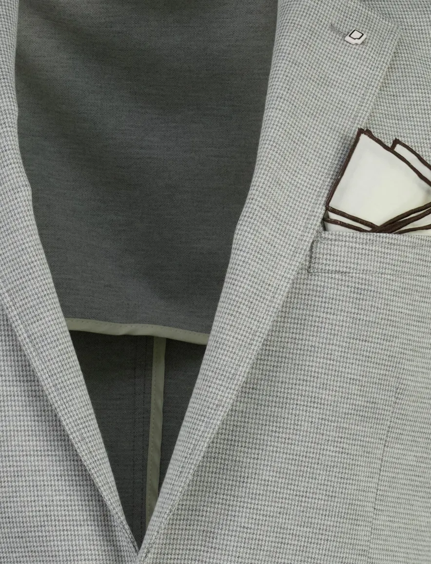 Born with Appetite slim fit colbert lichtgrijs