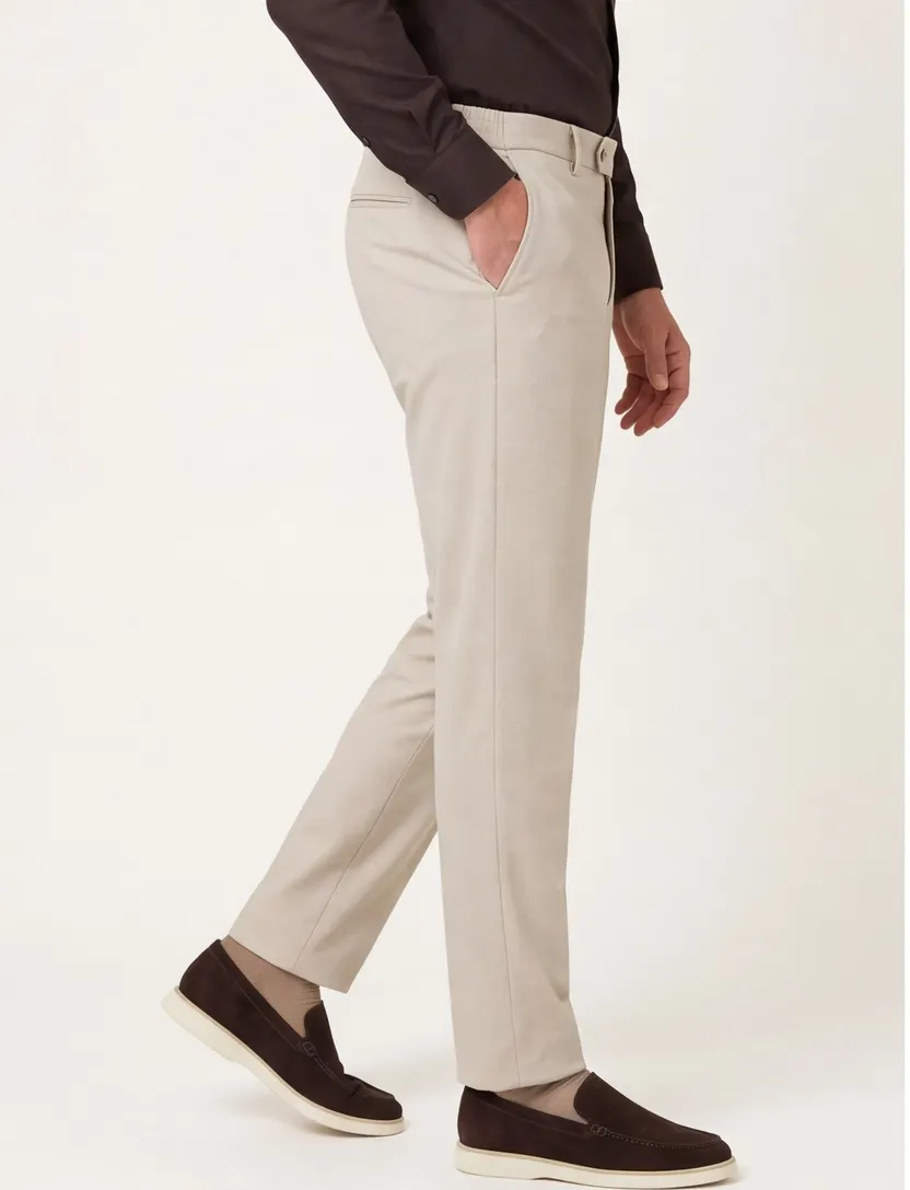 Broeken Born With Appetite beige elastische band stretch