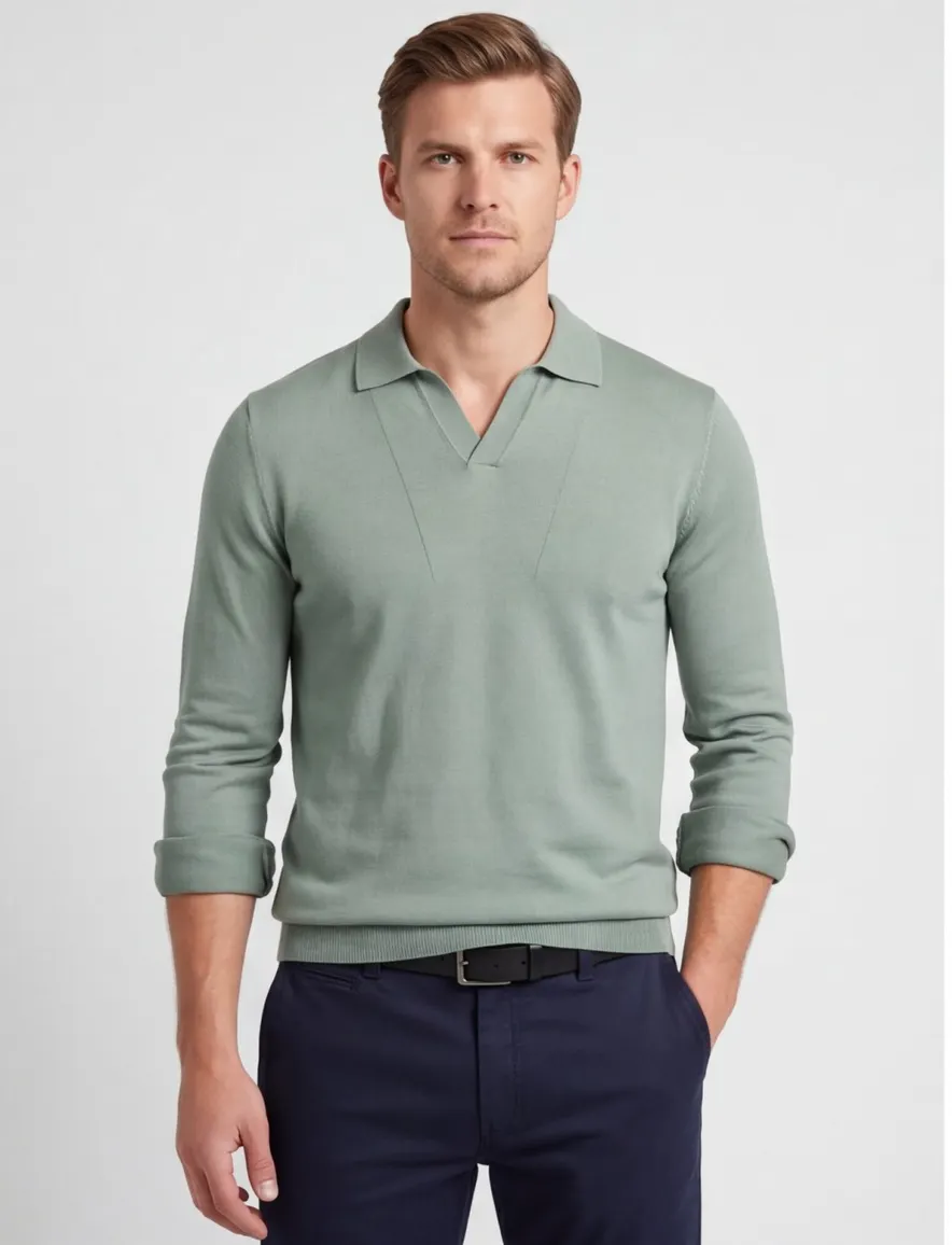 Groen poloshirt Born with Appetite slim fit
