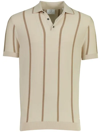 Born With Appetite Polo creme knitted Born with Appetite Gilmar 3-knoops gestreept