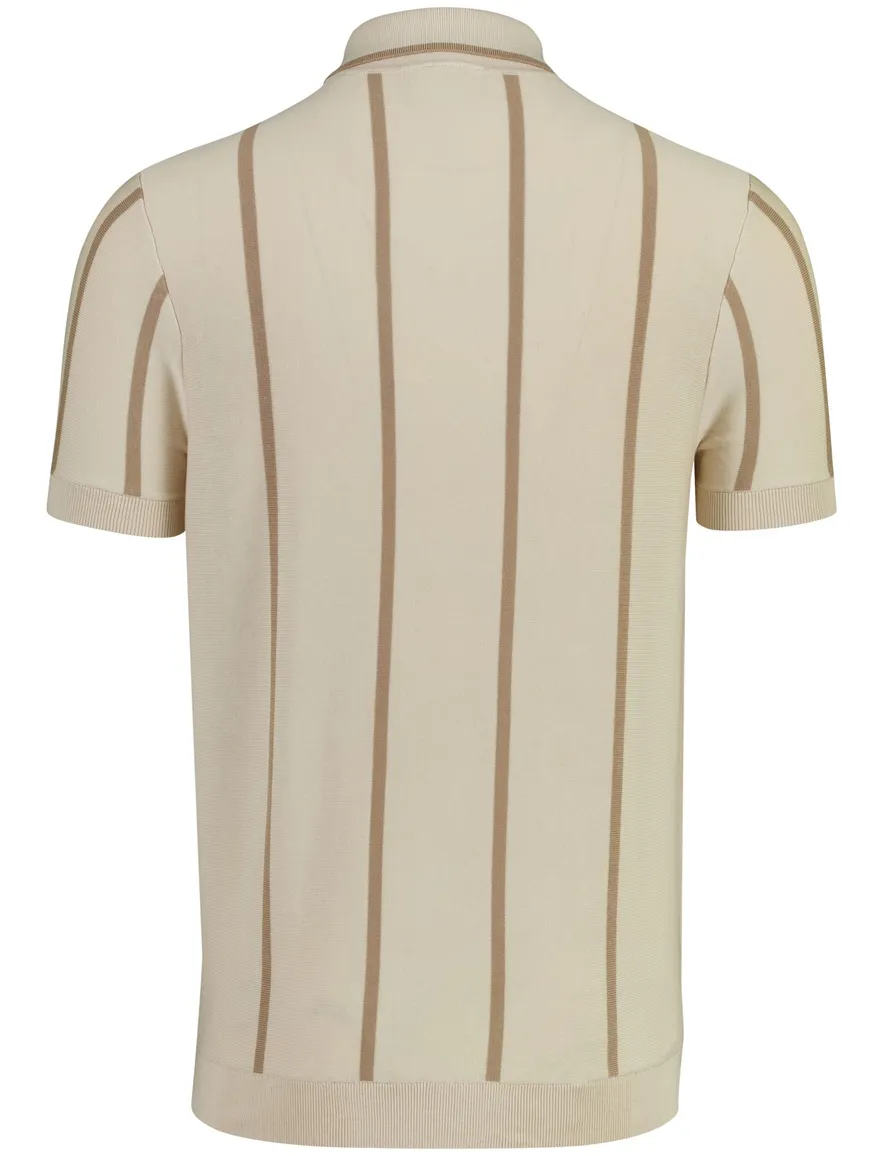 Born with Appetite creme Gilmar Knitted Polo gestreept