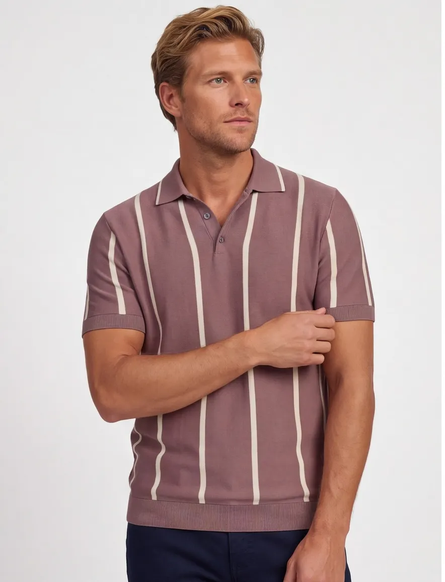 Born with Appetite oud roze Gilmar Knitted Polo