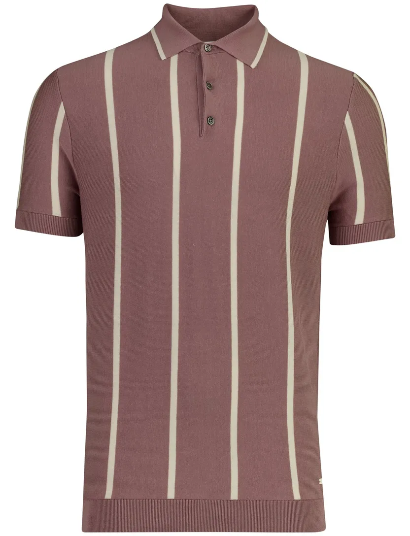 Oud roze polo Born with Appetite Gilmar met boord gebreid 3 knopen