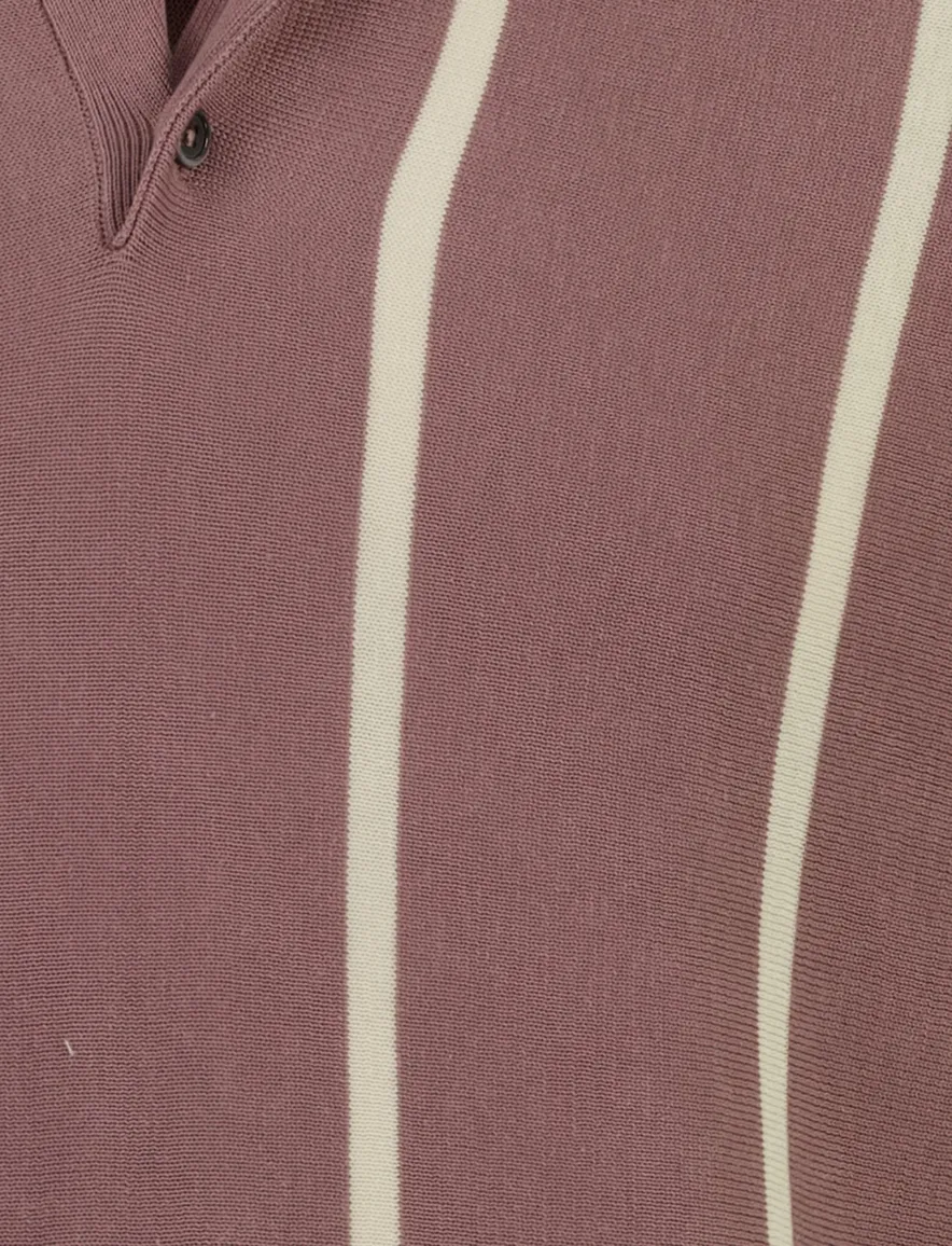 Born with Appetite oud roze Gilmar Knitted Polo gestreept