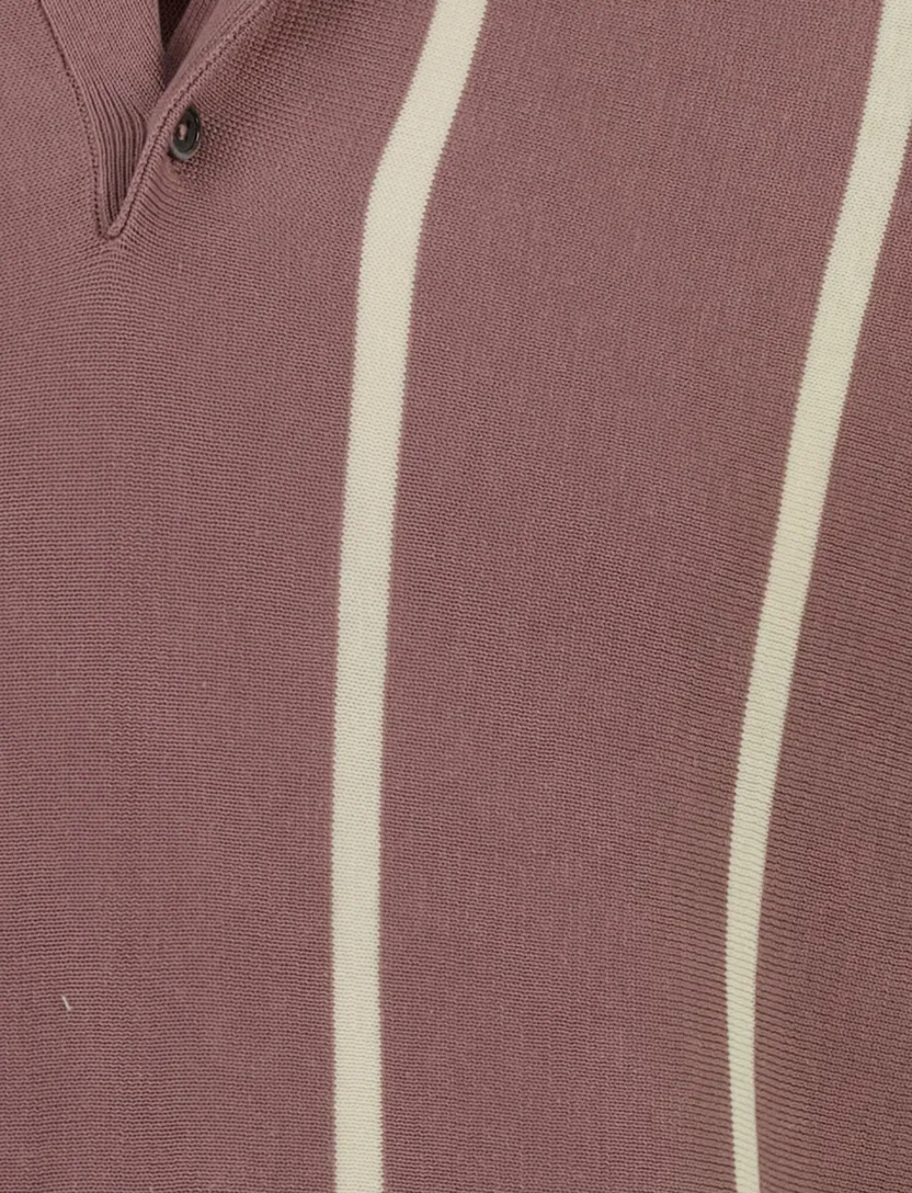 Oud roze polo Born with Appetite Gilmar met boord gebreid 3 knopen