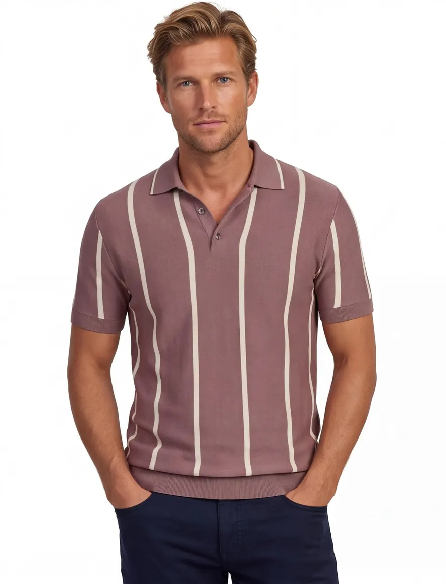 Born with Appetite oud roze Gilmar Knitted Polo
