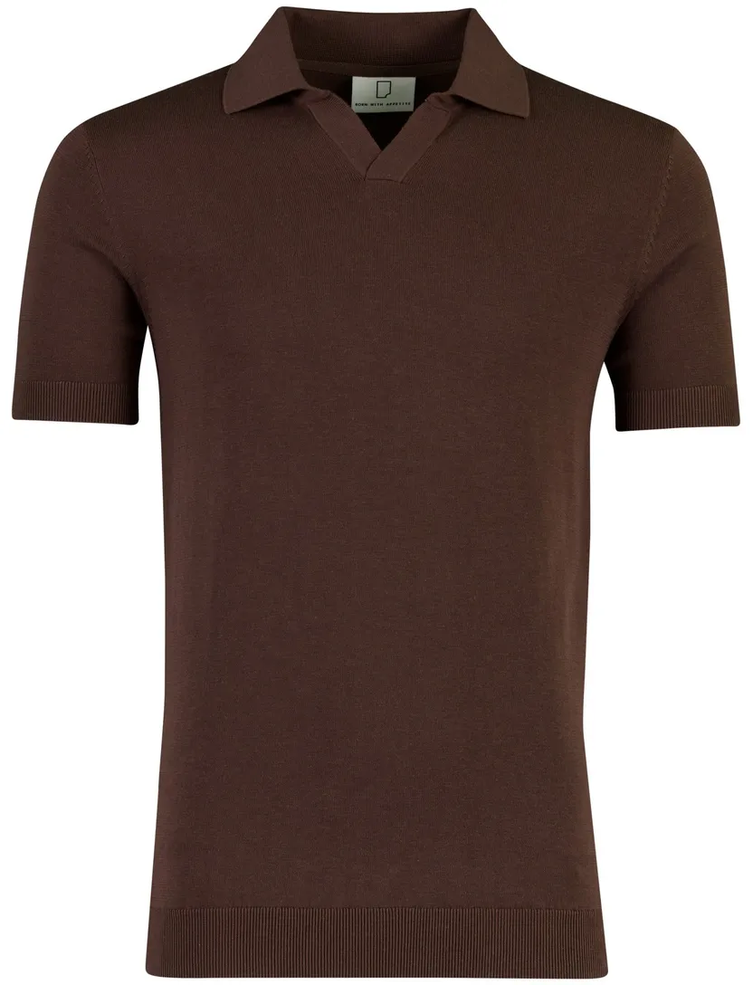 Poloshirt Born with Appetite bruin slim fit