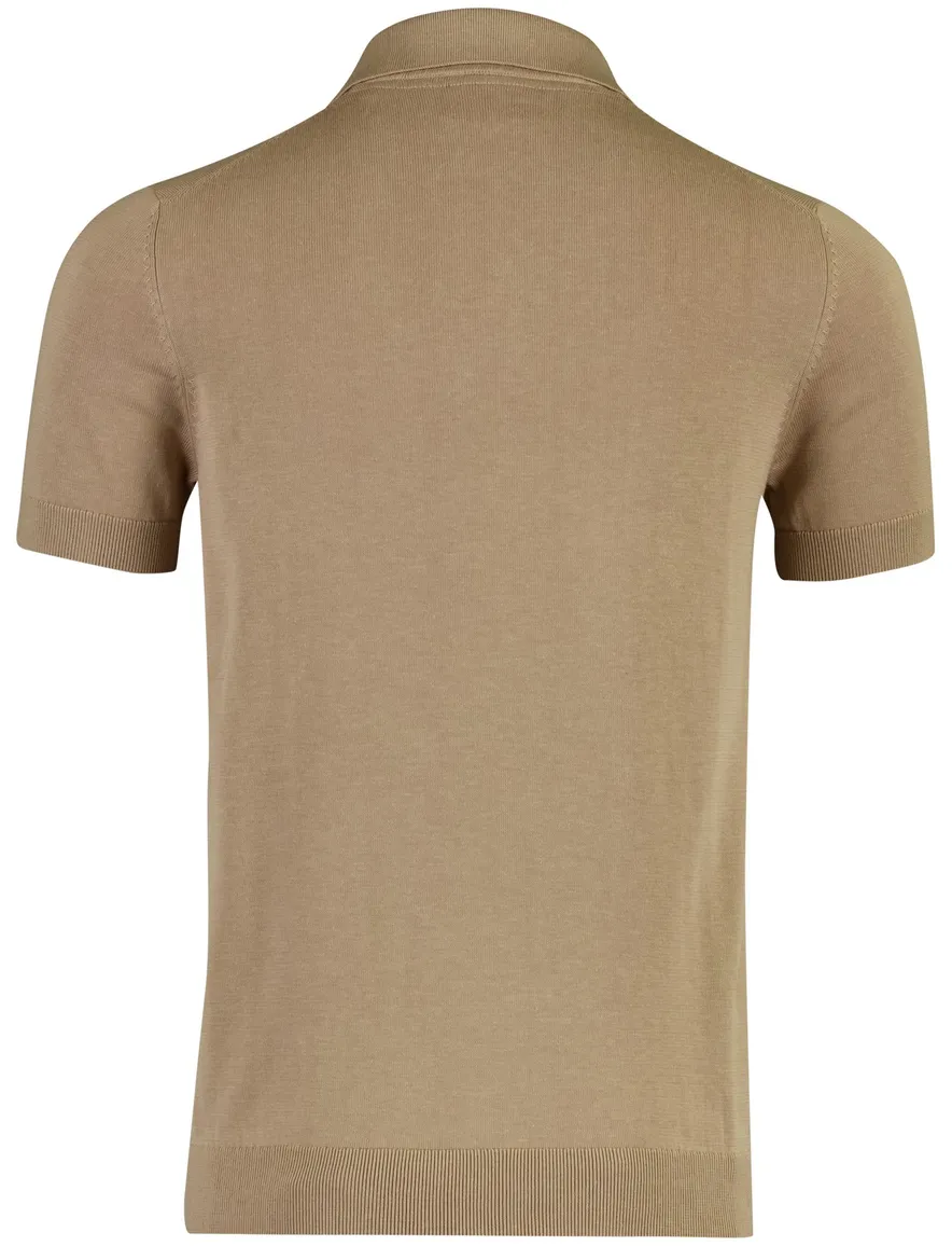 Bruine polo v-hals Born with appetite slanke fit