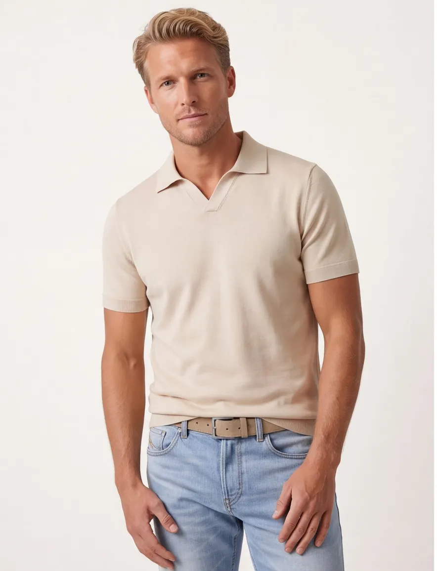 Born with Appetite Shiwn knitted polo beige