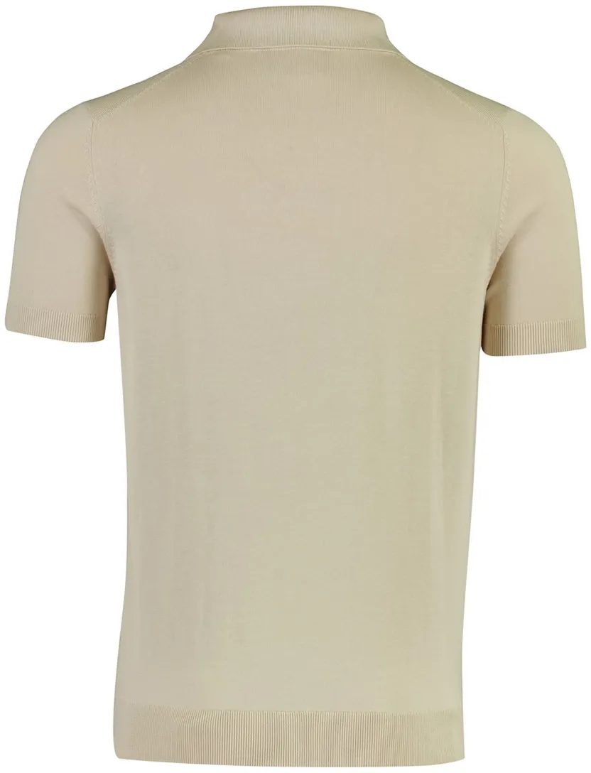 Beige polo v-hals Born with Appetite Shiwn katoenblend