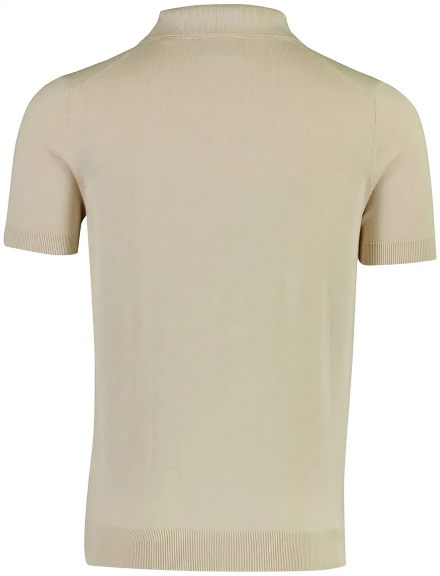 Born with Appetite Shiwn knitted v-hals polo beige
