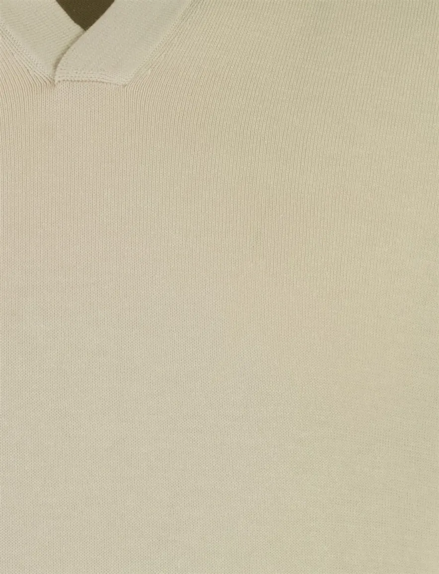 Born with Appetite Shiwn knitted v-hals polo beige
