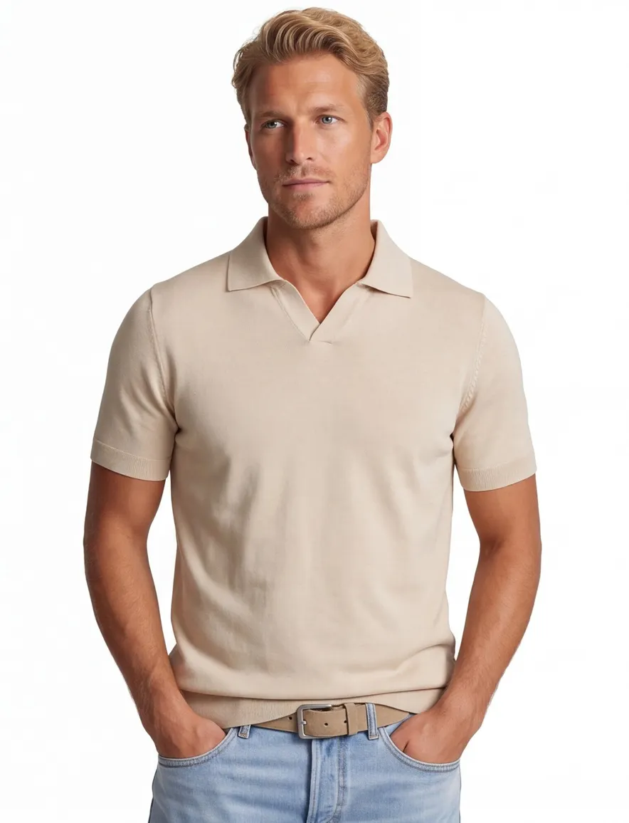 Born with Appetite Shiwn knitted polo beige