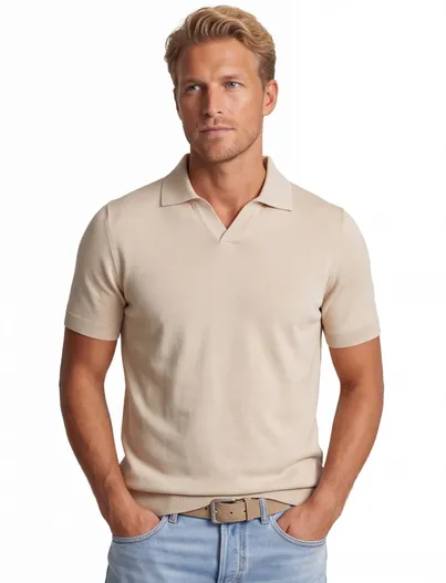 Born With Appetite Born with Appetite Shiwn knitted v-hals polo beige
