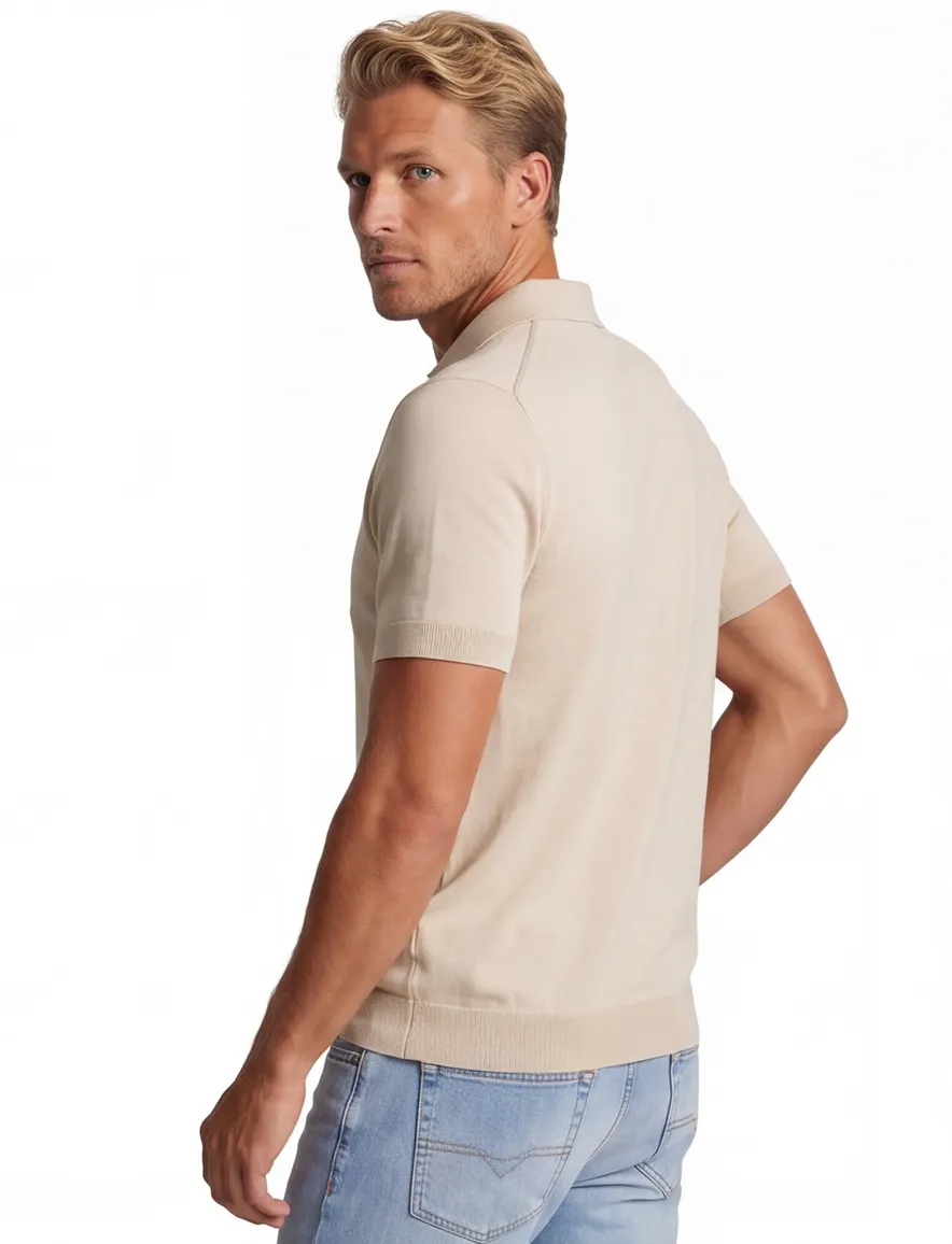 Born with Appetite Shiwn knitted polo beige