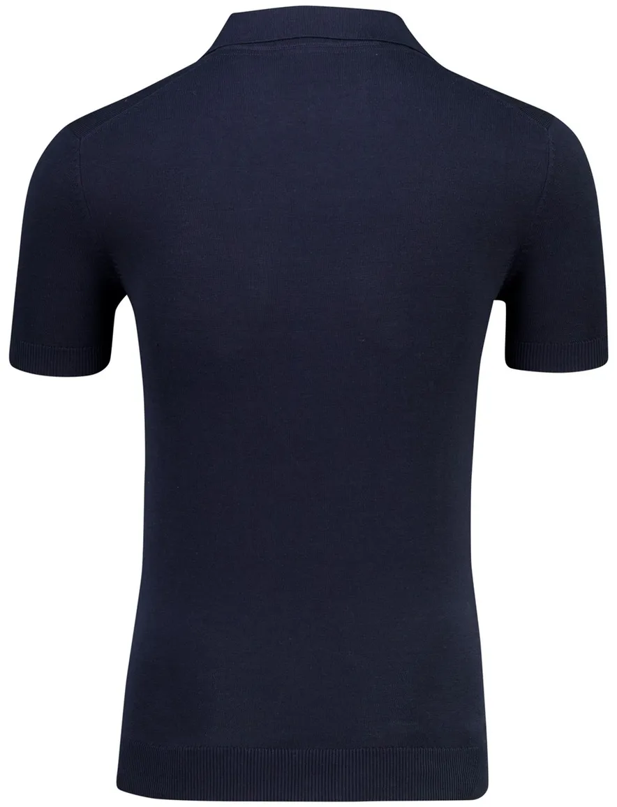 Born with Appetite shiwn knitted poloshirt navy
