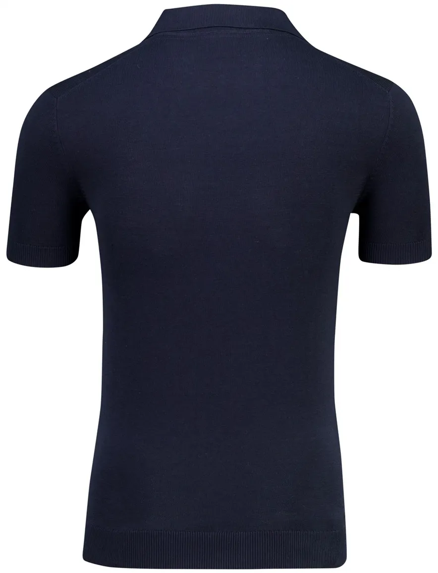 Navy polo Born with Appetite v-hals met boord