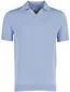 Lichtblauw poloshirt Born with Appetite korte mouw v-hals