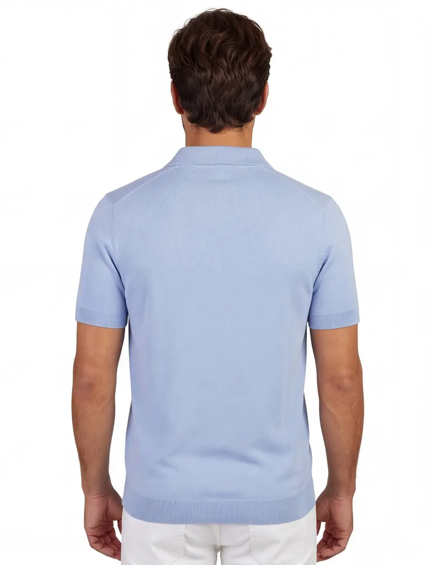 Born with Appetite poloshirt lichtblauw Shiwn
