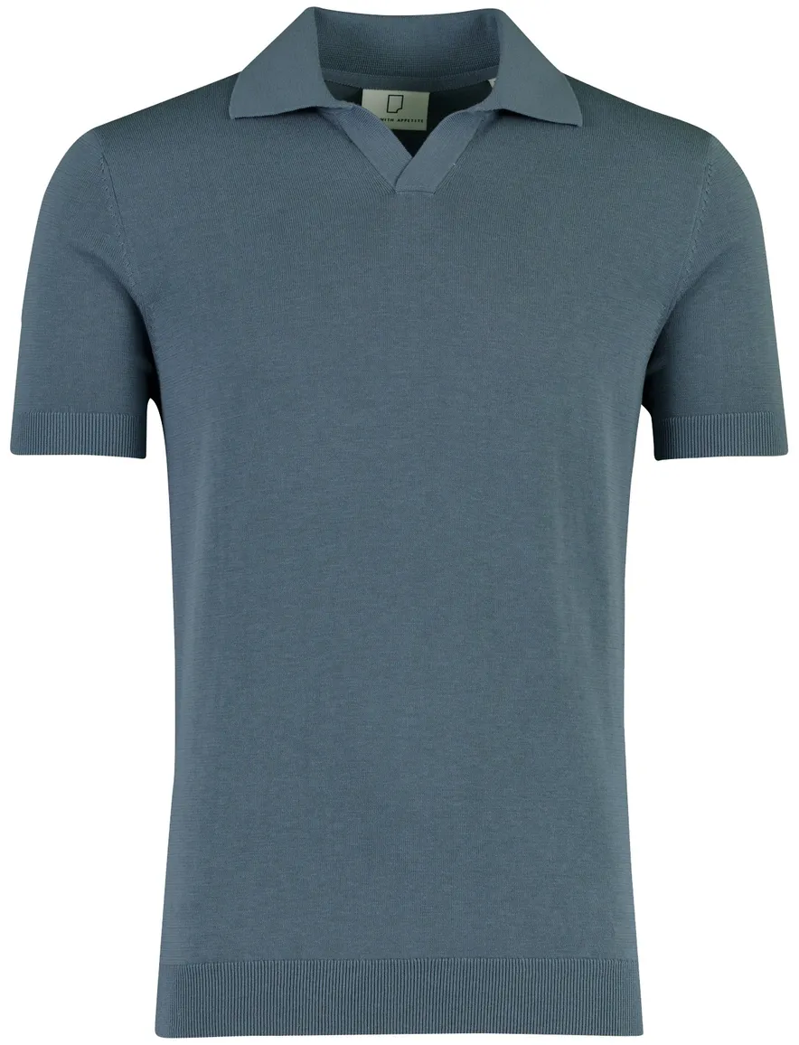 Born with Appetite polo blauw slim fit
