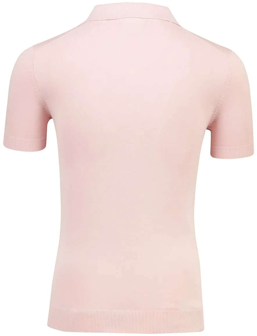 Born with Appetite shiwn knitted poloshirt roze