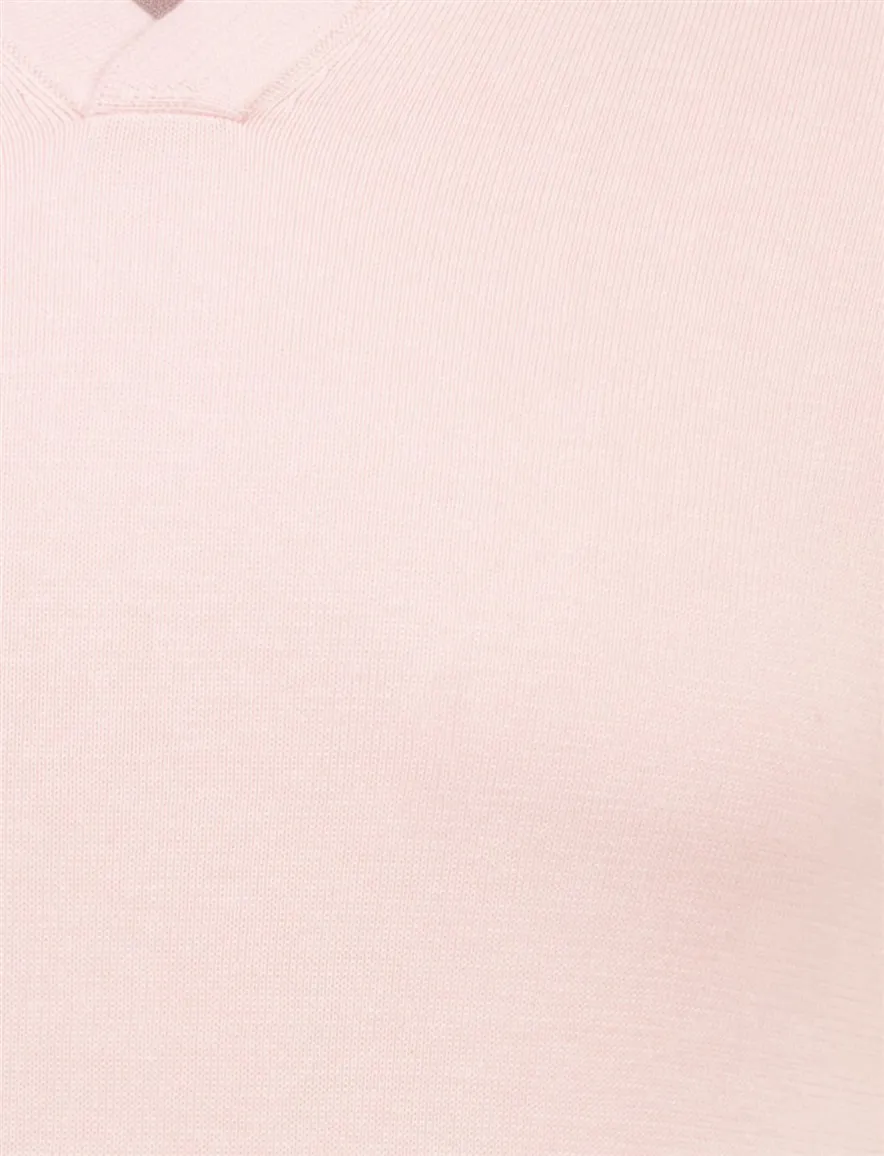 Born with Appetite shiwn knitted poloshirt roze