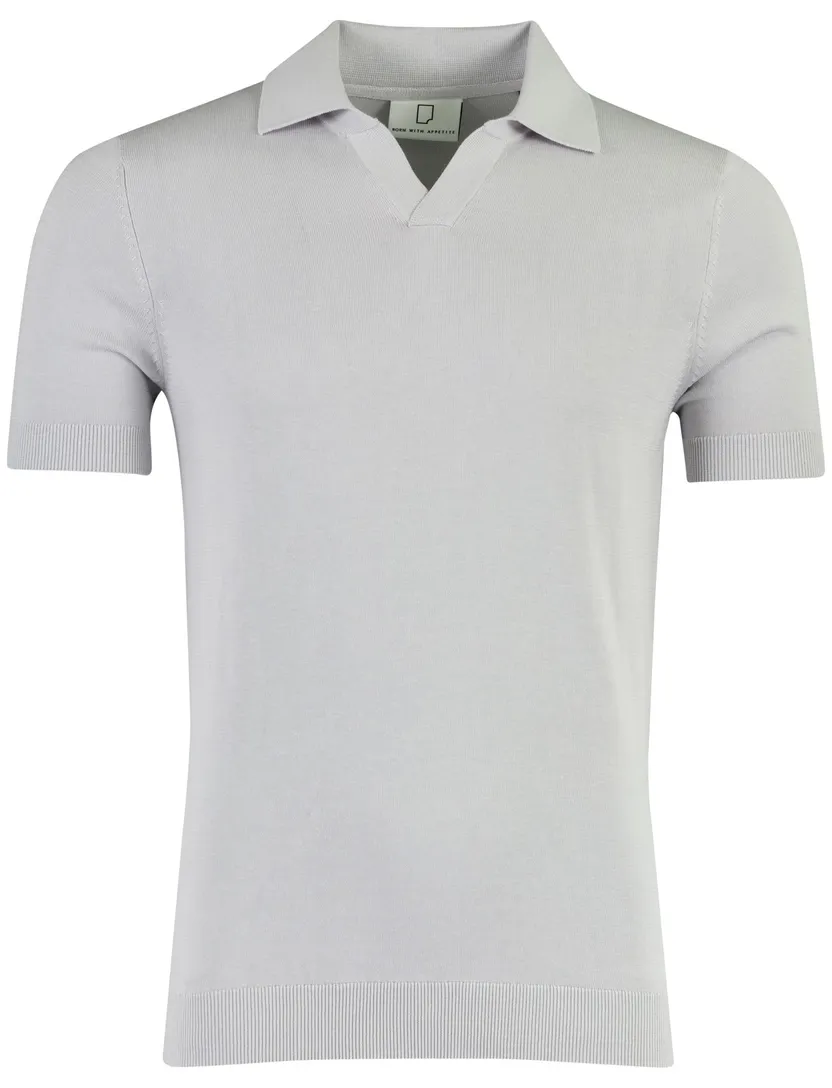Poloshirt Born with Appetite grijs slim fit