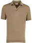 Polo bruin knitted Born with Appetite Wolf 3-knoops korte mouw