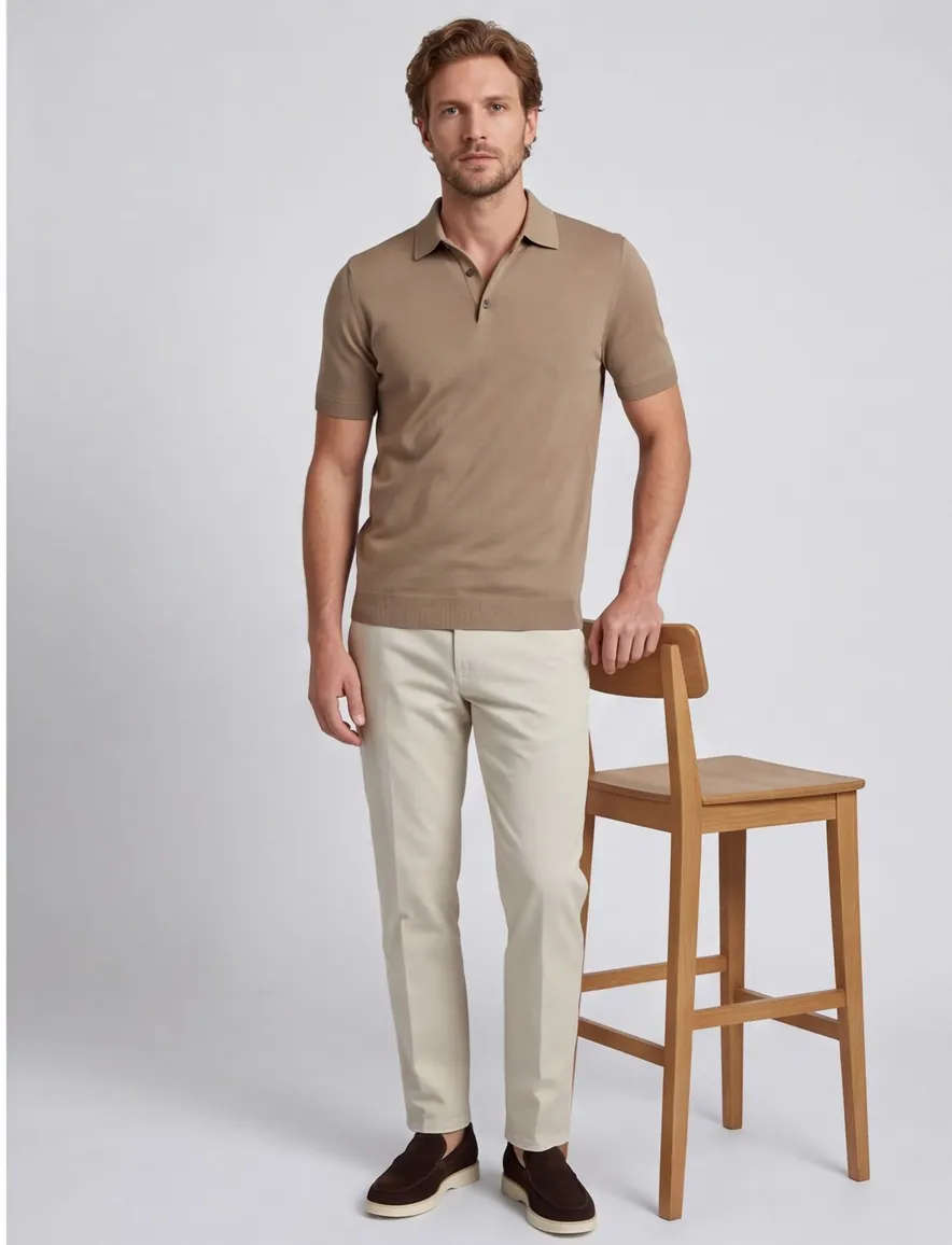 Born with Appetite Bruin Wolf Knitted Polo