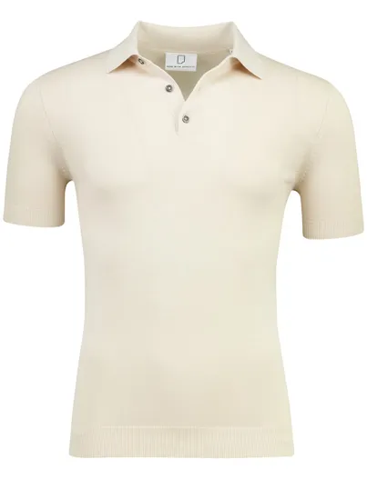 Born With Appetite Beige polo Born with Appetite korte mouw 3 knoops