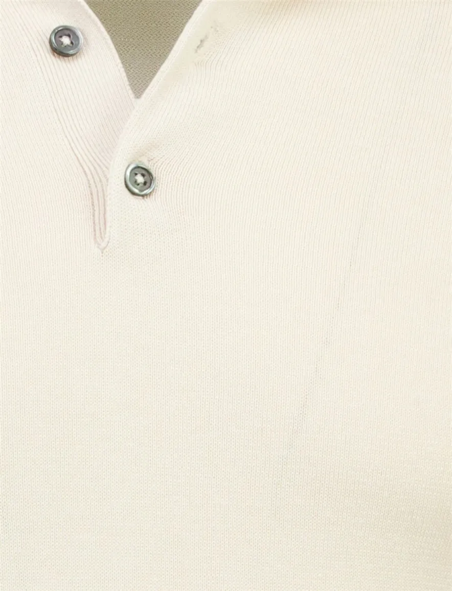 Born with Appetite wolf knitted poloshirt beige
