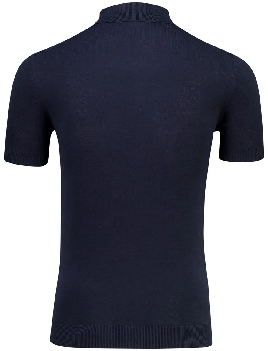 Navy poloshirt Born with Appetite met boord