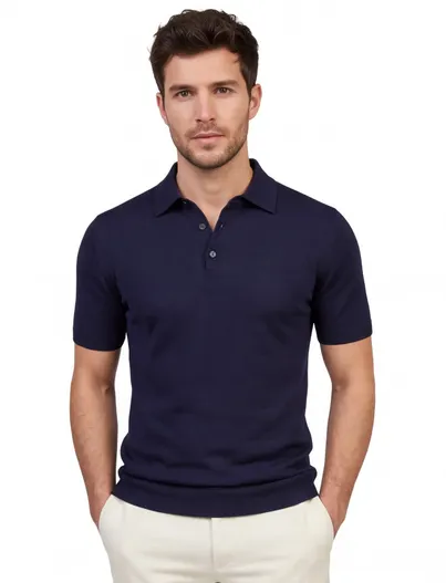 Born With Appetite Navy poloshirt Born with Appetite met boord