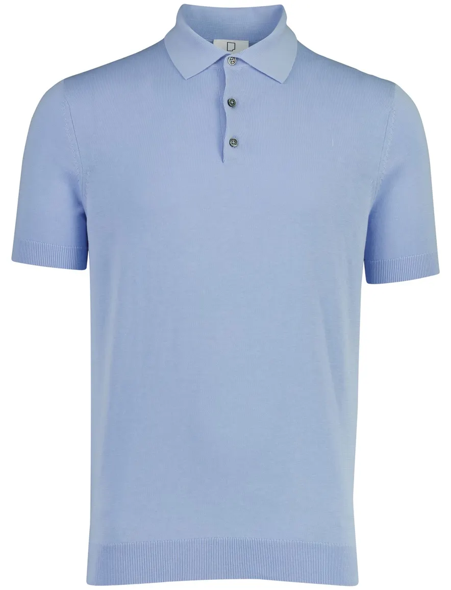 Born with Appetite lichtblauw Wolf knitten Polo