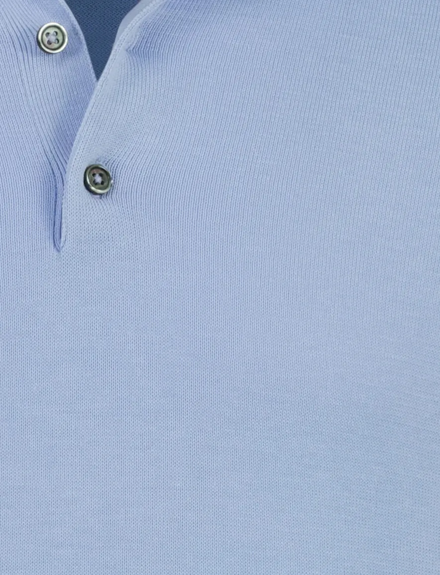 Born with Appetite lichtblauw Wolf knitten Polo