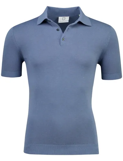 Born With Appetite Blauwe polo Born with Appetite met boord korte mouw