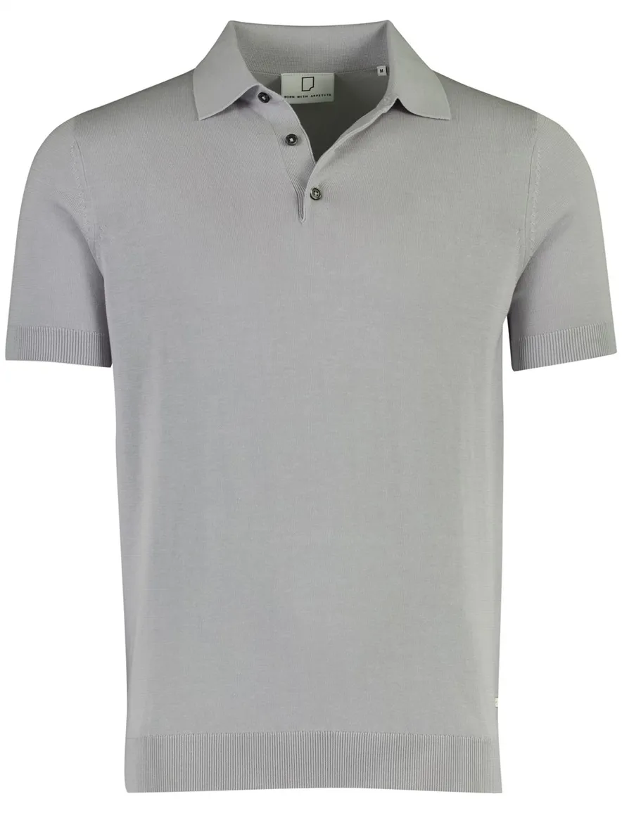 Born with Appetite grijs Wolf knitted polo