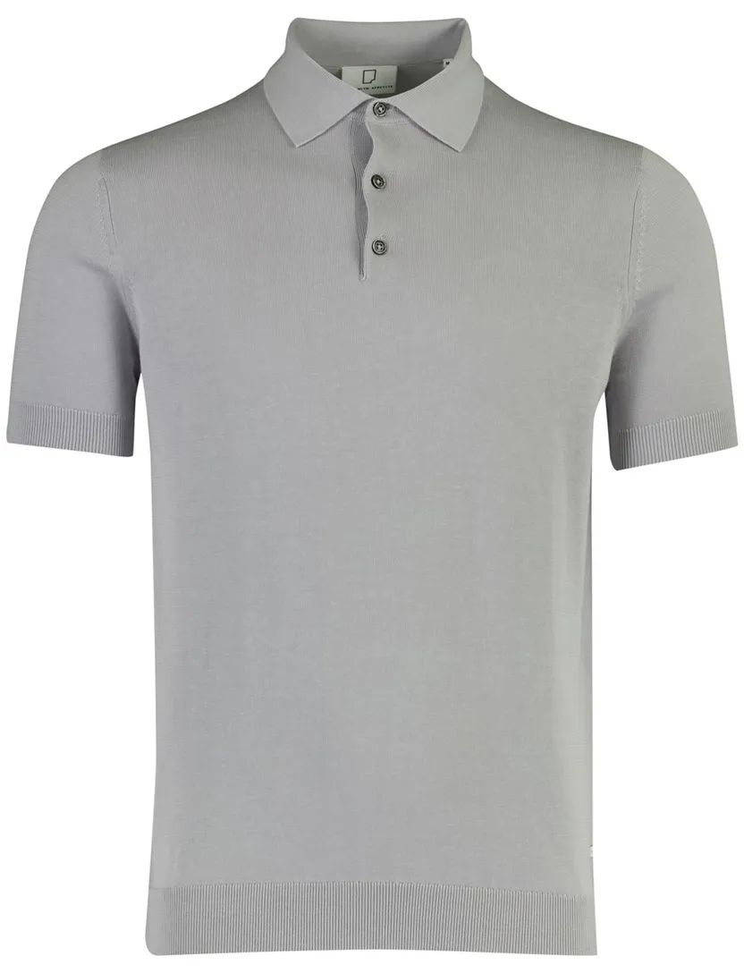 Grijze polo Born with Appetite Wolf knit 3 knoops sluiting