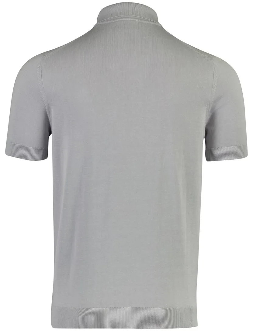 Grijze polo Born with Appetite Wolf knit 3 knoops sluiting