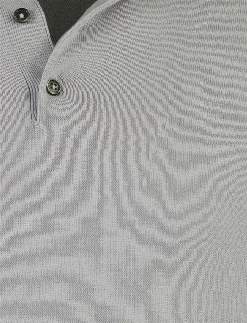Grijze polo Born with Appetite Wolf knit 3 knoops sluiting