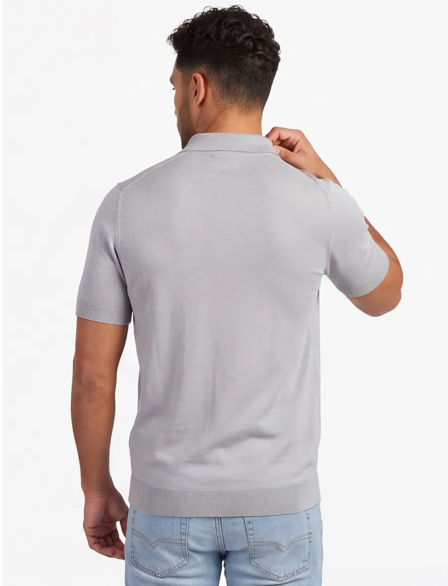 Born with Appetite grijs Wolf knitted polo