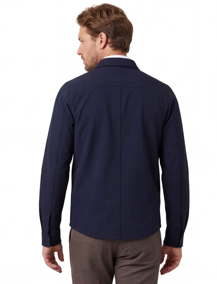 Donkerblauw overshirt Born with Appetite borstzakken