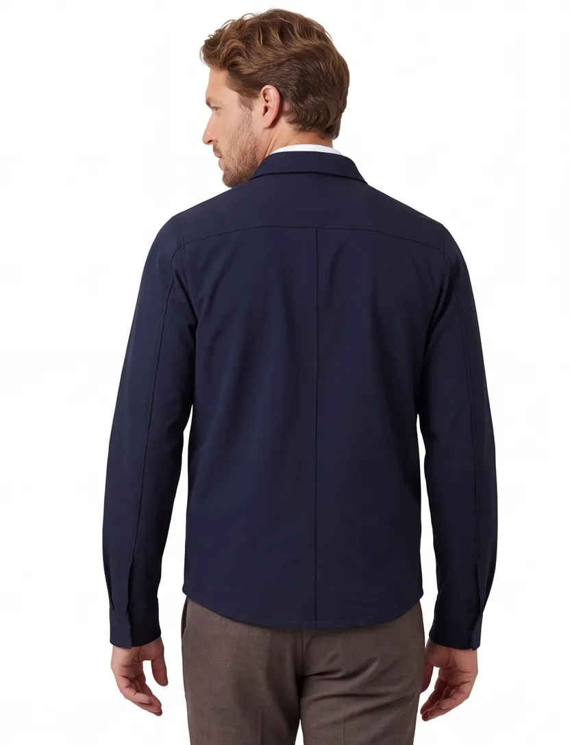 Overshirt donkerblauw Born with Appetite normale fit