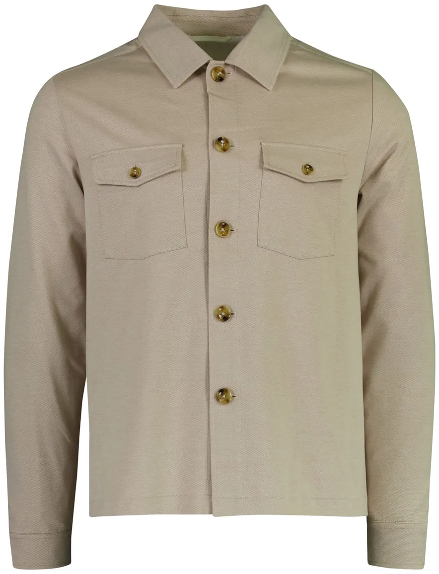 Overshirt Born With Appetite beige met borstzakken